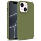 For iPhone 14 Plus Starry Series Shockproof Straw Material + TPU Protective Phone Case  (Army Green) - 1