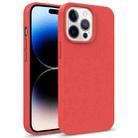 For iPhone 14 Pro Starry Series Shockproof Straw Material + TPU Protective Phone Case (Red) - 1