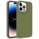 For iPhone 14 Pro Starry Series Shockproof Straw Material + TPU Protective Phone Case (Army Green) - 1