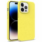 For iPhone 14 Pro Starry Series Shockproof Straw Material + TPU Protective Phone Case (Yellow) - 1