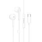 hoco M95 Type-C Wire-controlled Earphones with Mic & Digital Chip (White) - 1