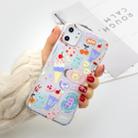 For iPhone 11 Pro Painted Suitcase Striped TPU Case(Ice Cream Bear) - 1