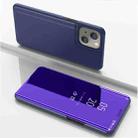 For iPhone 14 Plated Mirror Horizontal Flip Leather Phone Case with Holder (Purple Blue) - 1