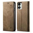 For OnePlus Nord 2T Denim Texture Leather Phone Case(Khaki) - 1