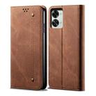 For OnePlus Nord 2T Denim Texture Leather Phone Case(Brown) - 1