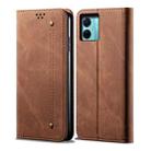 For vivo S15e / T1 5G Snapdragon 778G Denim Texture Leather Phone Case(Brown) - 1