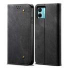 For vivo S15e / T1 5G Snapdragon 778G Denim Texture Leather Phone Case(Black) - 1