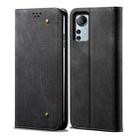 For Xiaomi 12 Lite Denim Texture Leather Phone Case(Black) - 1