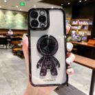 For iPhone 13 Pro Max 3D Astronaut Ring Holder Phone Case (Black) - 1