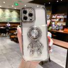 For iPhone 13 Pro Max 3D Astronaut Ring Holder Phone Case (Silver) - 1