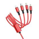 Borofone BX72 Type-C / USB-C + Dual 8 Pin + Micro USB 4 In 1 Charging Cable,Length: 1m(Red) - 1