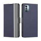 For Nokia G21 / G11 Twill Texture Side Button Leather Phone Case(Blue) - 1