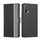 For OnePlus Nord CE 5G Twill Texture Side Button Leather Phone Case(Black) - 1