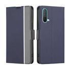 For OnePlus Nord CE 5G Twill Texture Side Button Leather Phone Case(Blue) - 1