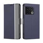 For OnePlus 10 Pro 5G Twill Texture Side Button Leather Phone Case(Blue) - 1