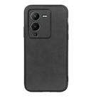 For vivo S15 Two-color Calf Texture Shockproof Phone Case(Black) - 1