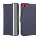 For iPhone SE 2022 / SE 2020 / 8 / 7 Twill Texture Side Button Leather Phone Case(Blue) - 1