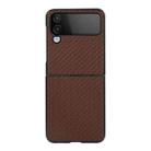 For Samsung Galaxy Z Flip4 Carbon Fiber Texture Shockproof Protective Phone Case(Brown) - 1