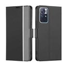 For Xiaomi Redmi Note 11 5G / Poco M4 Pro 5G Twill Texture Side Button Leather Phone Case(Black) - 1