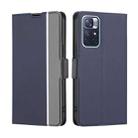 For Xiaomi Redmi Note 11 5G / Poco M4 Pro 5G Twill Texture Side Button Leather Phone Case(Blue) - 1