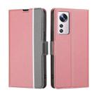 For Xiaomi 12 Twill Texture Side Button Leather Phone Case(Pink) - 1