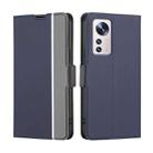 For Xiaomi 12 Pro Twill Texture Side Button Leather Phone Case(Blue) - 1