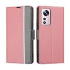 For Xiaomi 12 Pro Twill Texture Side Button Leather Phone Case(Pink) - 1
