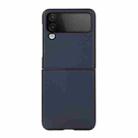 For Samsung Galaxy Z Flip4 Sheep Texture Genuine Leather Phone Case(Blue) - 1