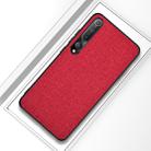 For Xiaomi Mi 10 Shockproof Cloth Texture PC + TPU Protective Case(Red) - 1
