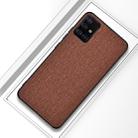 For Galaxy A71 Shockproof Cloth Texture PC + TPU Protective Case(Brown) - 1