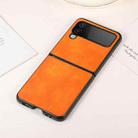 For Samsung Galaxy Z Flip4 Two-color Litchi Texture Phone Case(Orange) - 1