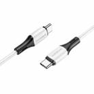 Borofone BX79 Type-C / USB-C to Type-C / USB-C 60W Silicone Sync Data Charging Cable, Length: 1m(White) - 1