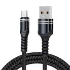 Micro USB 6A Woven Style USB Charging Cable, Cable Length: 1m(Black) - 1