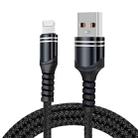 8 Pin 6A Woven Style USB Charging Cable, Cable Length: 1m(Black) - 1
