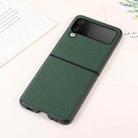 For Samsung Galaxy Z Flip4 Genuine Leather Lychee Texture Phone Case(Green) - 1