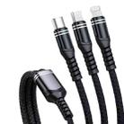 6A 66W 3 in 1 USB to 8 Pin + Micro USB + USB-C / Type-CFast Charging Braided Data Cable(Black) - 1