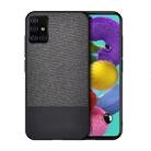For Galaxy A71 Shockproof Splicing PU + Cloth Texture PC + TPU Protective Case(Black) - 1
