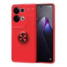 For OPPO Reno8 5G Metal Ring Holder 360 Degree Rotating TPU Phone Case(Red) - 1