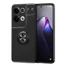 For OPPO Reno8 Pro+ Metal Ring Holder 360 Degree Rotating TPU Phone Case(Black) - 1