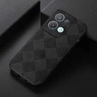 For OPPO Reno8 Pro+ Weave Plaid PU Phone Case(Black) - 1