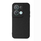 For OPPO Reno8 Carbon Fiber Texture Shockproof Protective Phone Case(Black) - 1