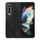 For Samsung Galaxy Z Fold4 Yellow Cow Texture PU Phone Case(Black) - 1