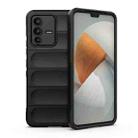 For vivo S12 Magic Shield TPU + Flannel Phone Case(Black) - 1