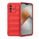 For vivo S12 Magic Shield TPU + Flannel Phone Case(Red) - 1