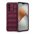 For vivo S12 Magic Shield TPU + Flannel Phone Case(Wine Red) - 1