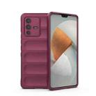 For vivo S12 Pro Magic Shield TPU + Flannel Phone Case(Wine Red) - 1