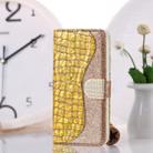 For Galaxy S20 Ultra Laser Glitter Powder Matching Crocodile Texture Horizontal Flip Leather Case with Card Slots & Holder(Gold) - 1