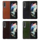 For Samsung Galaxy Z Fold4 Genuine Leather Double Color Crazy Horse Phone Case(Coffee) - 5
