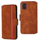 For Galaxy A51 Retro Frosted Oil Side Horizontal Flip Case with Holder & Card Slots(Brown) - 1