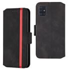 For Galaxy A51 Retro Frosted Oil Side Horizontal Flip Case with Holder & Card Slots(Black) - 1